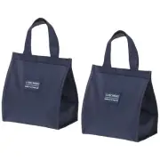 Insulated Lunch Bags, 2Pack 8"x5"x9" Lunch Portable Containers Bag, Dark Blue