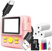 xioaue Portable Thermal Printing Camera Mini Fashion Children's Instant Automatic Focusing Pink