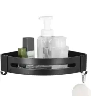 BESy Shower Corner Caddy Bathroom Shower Corner 2 Hooks Shelf Adhesive 3 Tiers