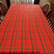 Vintage Estate Plaid Tablecloth 60x102 Oval With Original Bag/Price Very Nice