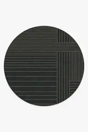 245' Round | Machine Washable Runner Rug | Kid & Pet Friendly | Indoor Rug | Bowie Charcoal Rug | Ruggable