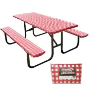 StarPlus2 6 foot picnic table and bench covers, corner-protected, fitted, vinyl