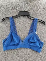 b.tempt'd by Wacoal Innocence Bralette Women's M Galaxy Blue Hook & Eye Closure