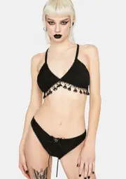 [Devil Fashion] Tassel Two Piece Bikini Set