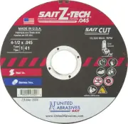 United Abrasives 23324 4-1/2x.045 Z-Tech High Performance Cutting Wheel 50 pack