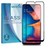 [2 Pack] Full Coverage Samsung Galaxy A30 Tempered Glass Crystal Clear Premium 9H HD Screen Protector by MEZON (A30, 9H Full)