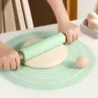 2Pcs/set Rolling Pin and Baking Pastry Mat Set Silicone Dough Roller Baking Tool