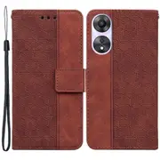 Wallet Leather Phone Case For Oppo A58 4g, Geometry Imprinted Cover With Folding Stand