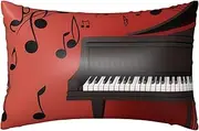 Satin Pillowcase for Hair and Skin Silk Pillow Cases Queen Size Satin Pillow Cover 20x30 Inches Music Note Piano Pillowcases with Zipper Cooling Pillow Cases Gifts for Women Men