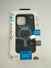 Speck Presidio2 Pro MagSafe ClickLock Case for iPhone 15 Pro Max Charcoal/Bronze