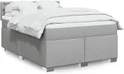 Box Spring Bed with Mattress Dark Grey Queen Fabric, Polyester Pocket Spring Mattress, Comfortable Support, Queen Size, with Mattress Topper