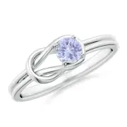 ANGARA Solitaire Tanzanite Infinity Knot Ring for Women in Silver Size 5.5