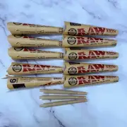 10 X 6PK Raw Classic 1 1/4 Size Pre-Rolled Cones, Total 60 Cones