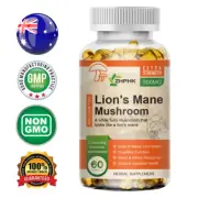 Lions Mane Mushroom 500mg - Immune Boost,Memory & Brain Support 1 Month Supply
