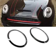 Pair For Mini Cooper F55 F56 F57 2014-2021 Gloss Black Headlight Trim Ring Cover (for: Mini)