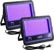 2 Pack 100W LED Blacklight, UV Black Lights for Glow Party, Halloween, Fluoresce