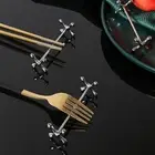 Knife Fork Chopstick Holder Metal Plum Shape Chopstick Pillow Stainless St###