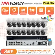 Hikvision 16CH 4K NVR 4K 8MP MIC ColorVu Home Security Camera System Kit w/Audio