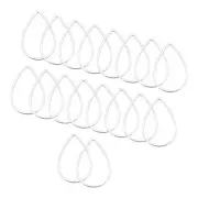 Beading Hoop Earrings, 60Pcs Drop Shape Beading Findings(22x14mm, Silver)