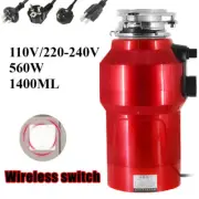 110V/220-240V Continuous Feed Garbage Disposal Food Waste Disposer Grinding Sink