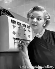 Women's Fragrance Vending Machine - 1950s - Vintage Photo Print