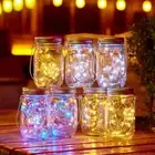 LED Fairy Mason Jar Lid Light Insert Color Changing Garden Decor String Lamps