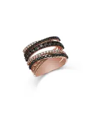 Bloomingdale's Bloomingdale's White & Black Diamond Crisscross Ring in 14K Rose Gold, 1.86 ct. t. w.