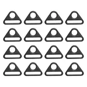 16 Pcs 1 3/4 Inch Triangle Buckles Adjuster Triangle D Rings Strap, Black