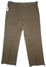 Van Heusen Dress Pants Brown Non-Iron Size 38x29 Comfort Stretch Flat Front NEW