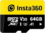 Insta360 64GB UHS-III V30 MicroSD Memory Card for One X/One X2 / X3 / X4, One R/One RS, Ace Pro and Sphere Action Cameras