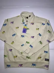 Levi’s x Creative Growth Skate Quarter Zip Sweat Shirt Painted Monkeys SZ Small