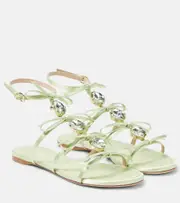 [Giambattista Valli] Giambattista Valli Embellished satin sandals AU 6 green