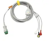 Mindray DPM6 ECG Cable 12 Pin 3 Leads Snap Compatible - Same Day Shipping