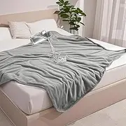 gogobunny Waterproof Bed Blanket, Reversible Sherpa Fleece Throw Blanket for Dog Puppy Cat, Furniture Cover Protects Bed Couch Sofa from Liquid Pee and Pet Fur (Grey, 50x60 inches)