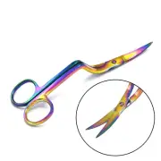 6" Pro BENT HANDLE Curved Embroidery Scissors Sewing Multi Color
