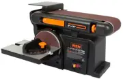 Wen 6 in Belt Disc Sander 4x36in Belt Corded 4.3A Lockout Power Switch Cast Iron