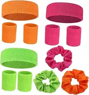 [Anneome] Sweatband Set for Yoga Running Fitness Piece Headband Piece Wristband Light Comfortable Washable