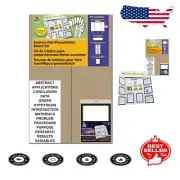 Complete White Presentation Board Kit - Includes 8 Self-Adhesive Project Papers