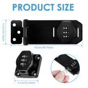 Cabinet Password Lock Zinc Alloy 3-Digit Rotary Hasp Combination Lock Door -