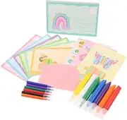 Set of Kids Scratch Painting Cards Colorful Drawing Bookmarks Valentine's Day Present Postcard