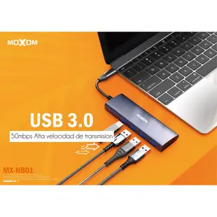 Moxom 5in1 Type-C 轉 USB HUB 5Gbps 高傳輸 USB 3.0 MX-HB01