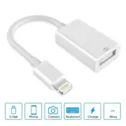 OTG Cable 8 Pin Male to USB Female Camera Connection Adapter For iPhone iPad W
