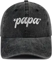 [Splash Brothers Customized] 2PCS Papa and Mama Hats for Men Women, Funny Adjustable Cotton Embroidered Mothers Fathers Day Dad Mom Baseball Cap