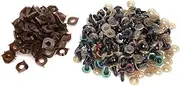 Plastic Safety Eyes, 100 Sets, 7 Colours Crafts Doll Eyes with Washers and Double Eyelid Buckles for Amigurumi Puppet Plush Animal and Teddy Bear [12 mm] Dolls