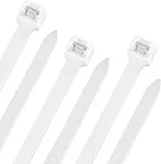 8 Inch White Zip Ties 4x200 200 PCS Heavy Duty Multi-Purpose Self-Locking Anti-UV Nylon Cable Cord Zipties Wire Ties for Home Office Garden
