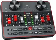 G1 Audio Mixer Kit for Live Streaming，Live Sound Card for Streaming，Audio Interface DJ Mixer Sound Card/Board Condenser Microphone for Tiktok Gaming Video Content Creator Kit.
