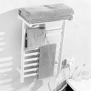 Electric Heated Towel Rack Thermostatic Heated Towel Rail Electric Heated Towel Rail Thermostat Electric Towel Warmer Radiator Timing Liquid Crystal Digital Display,White-43 * 63cm