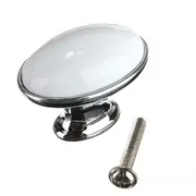 White Ceramic Knob Wardrobe Cupboard Kitchen Door Drawer Pull Handle