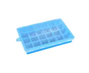 24 Grids Silicone Ice Cube Mode with Cover Frozen Tray Ice Making Mold - BLUE
