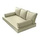 |COVER ONLY|Style3 Full Contrast Trim Daybed Mattress Bolster Pillow Cover AD005